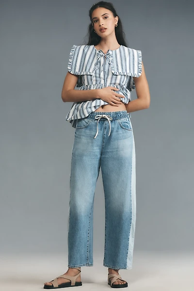 ASKK NY High-Rise Drawstring Barrel Jeans