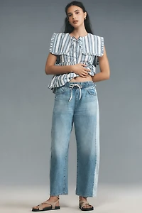 ASKK NY High-Rise Drawstring Barrel Jeans