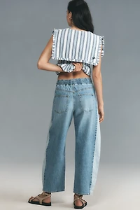 ASKK NY High-Rise Drawstring Barrel Jeans