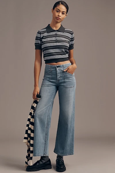 ASKKNY Jam Ankle Mid-Rise Wide-Leg Jeans