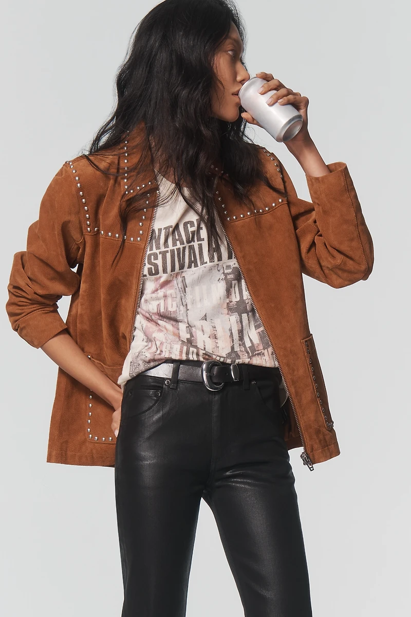 ASKK NY Bond Street High-Rise Coated Flare Jeans