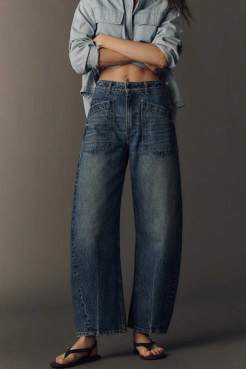 ASKK NY Twisted High-Rise Barrel Jeans