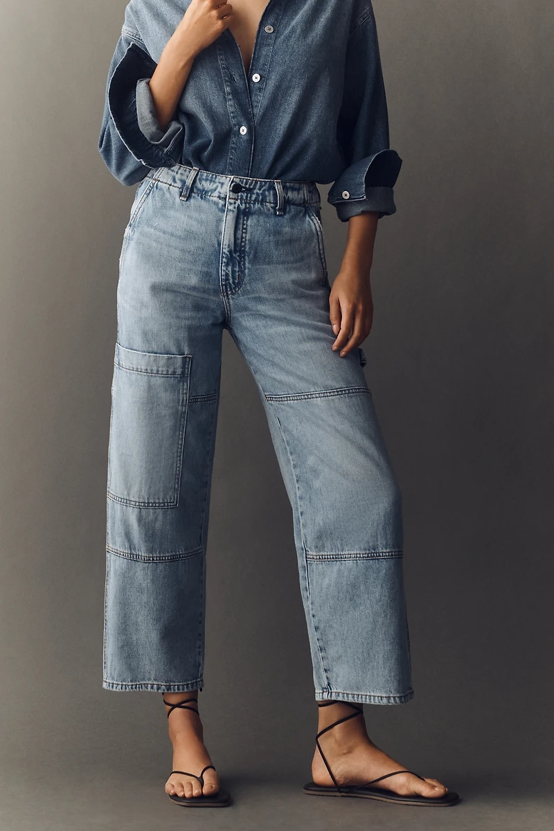 ASKK NY Carpenter High-Rise Crop Wide-Leg Jeans