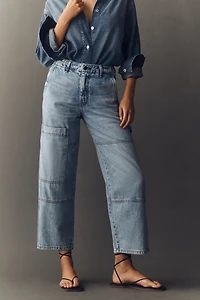 ASKK NY Carpenter High-Rise Crop Wide-Leg Jeans