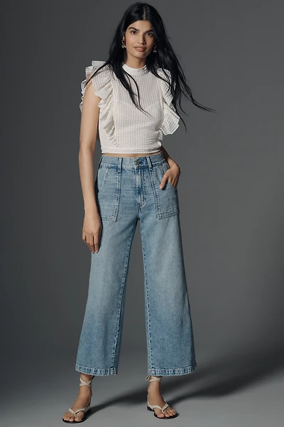AMO Diana High-Rise Crop Wide-Leg Cotton Hemp Jeans