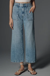AMO Diana High-Rise Crop Wide-Leg Cotton Hemp Jeans
