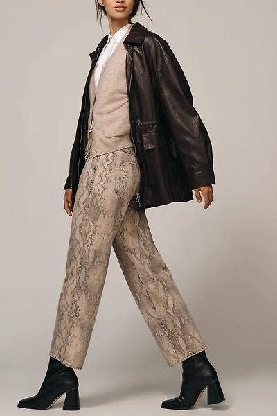 AMO Billie High-Rise Crop Straight-Leg Jeans