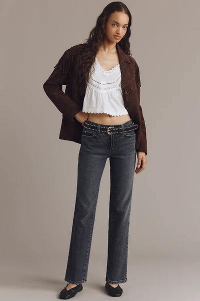 AMO Libby High-Rise Crop Straight-Leg Jeans