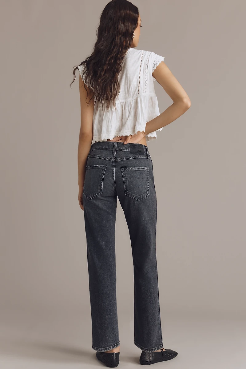 AMO Libby High-Rise Crop Straight-Leg Jeans