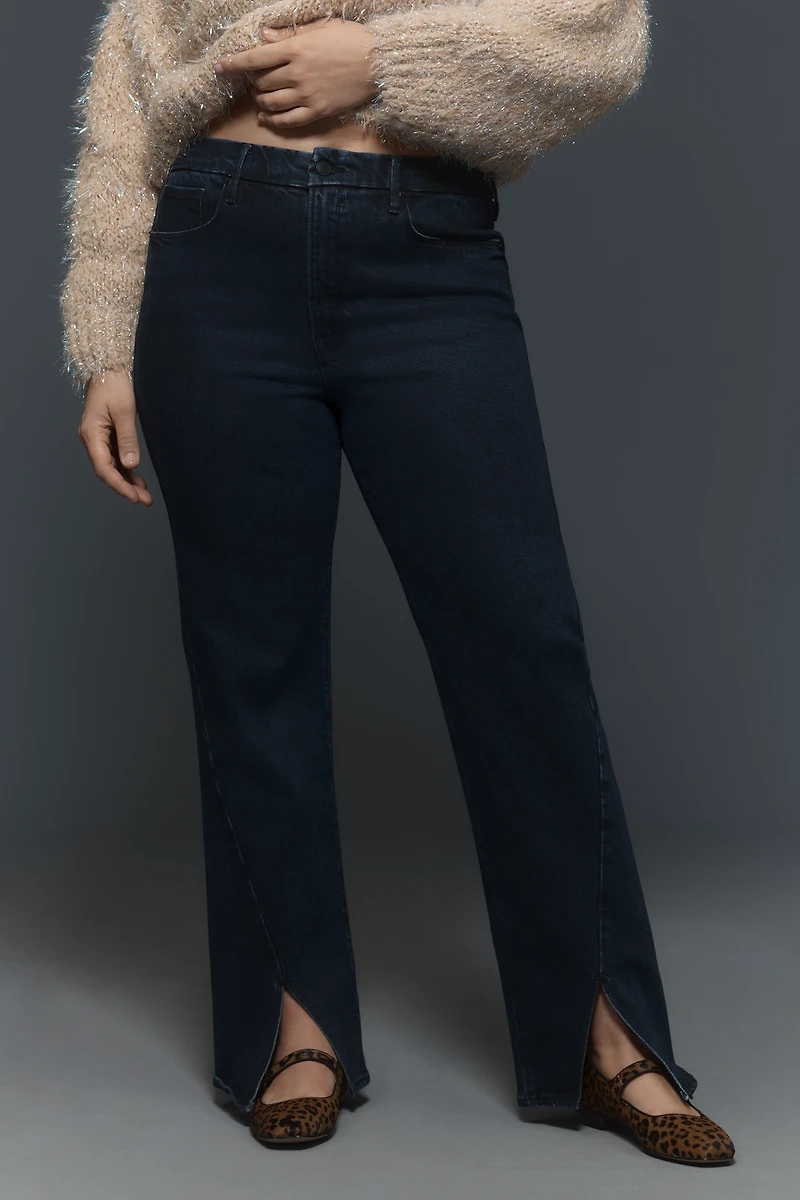 Good American Boy Twisted-Slit Jeans