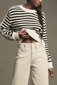 Good American Soft-Tech Waist Crop Palazzo Jeans