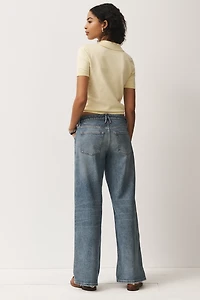 Good American Good Ease Petite Mid-Rise Relaxed Jeans