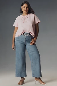 Good American Skate Soft-Tech High-Rise Crop Wide-Leg Jeans