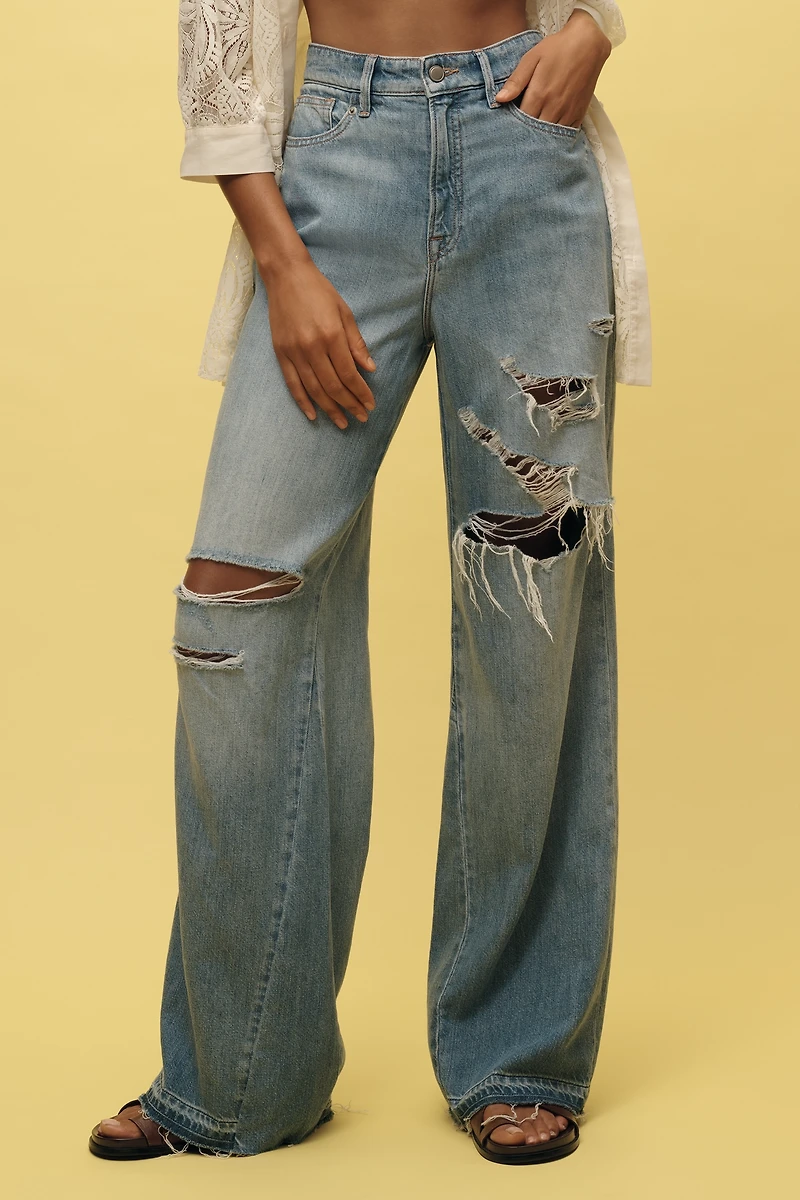 Good American Ease High-Rise Wide-Leg Jeans