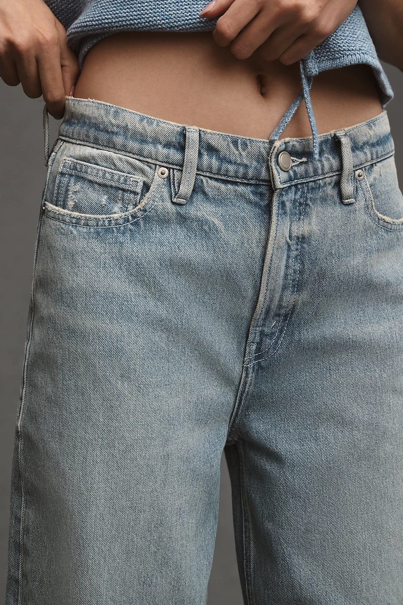 Good American Barrel Cuffed High-Rise Relaxed Tapered Jeans