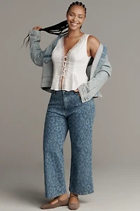 Good American Waist Palazzo High-Rise Crop Jeans