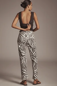 Good American Icon High-Rise Straight-Leg Zebra Jeans