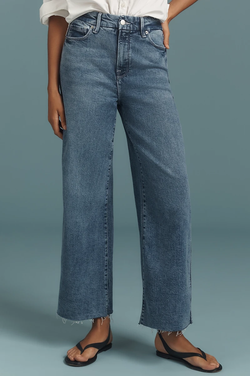 Good American Skate High-Rise Crop Wide-Leg Jeans