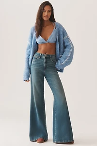 Good American Soft Tech Waist High-Rise Palazzo Jeans