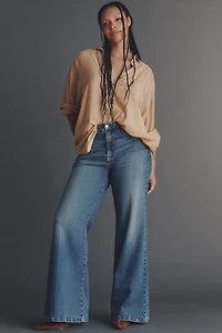 Good American Soft Tech Waist High-Rise Palazzo Jeans