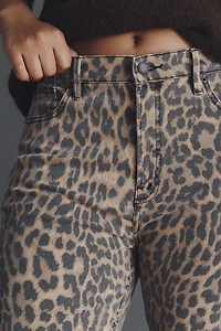 Good American Standard High-Rise Leopard Kick-Flare Jeans