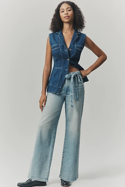 Good American Waist High-Rise Crop Palazzo Jeans