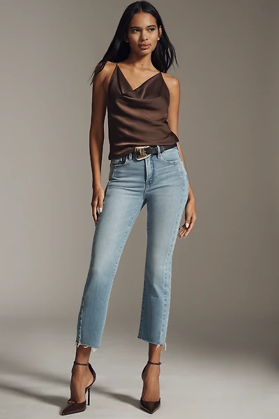 Good American Soft Tech Legs Mid-Rise Straight Jeans