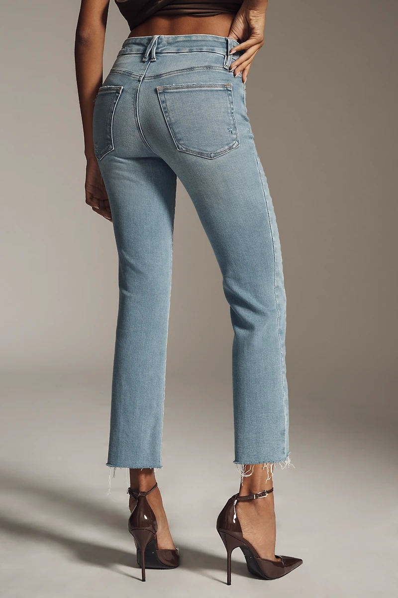 Good American Soft Tech Legs Mid-Rise Straight Jeans