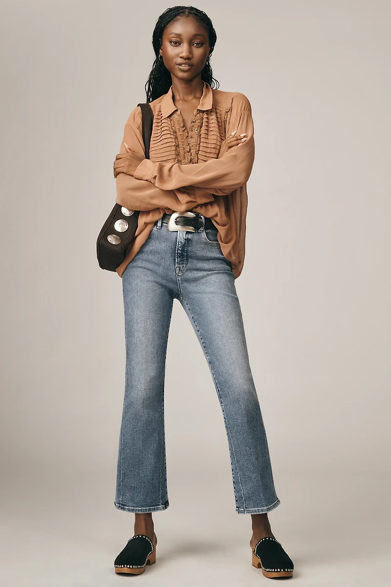 Good American Legs Crop Mid-Rise Mini Bootcut Jeans