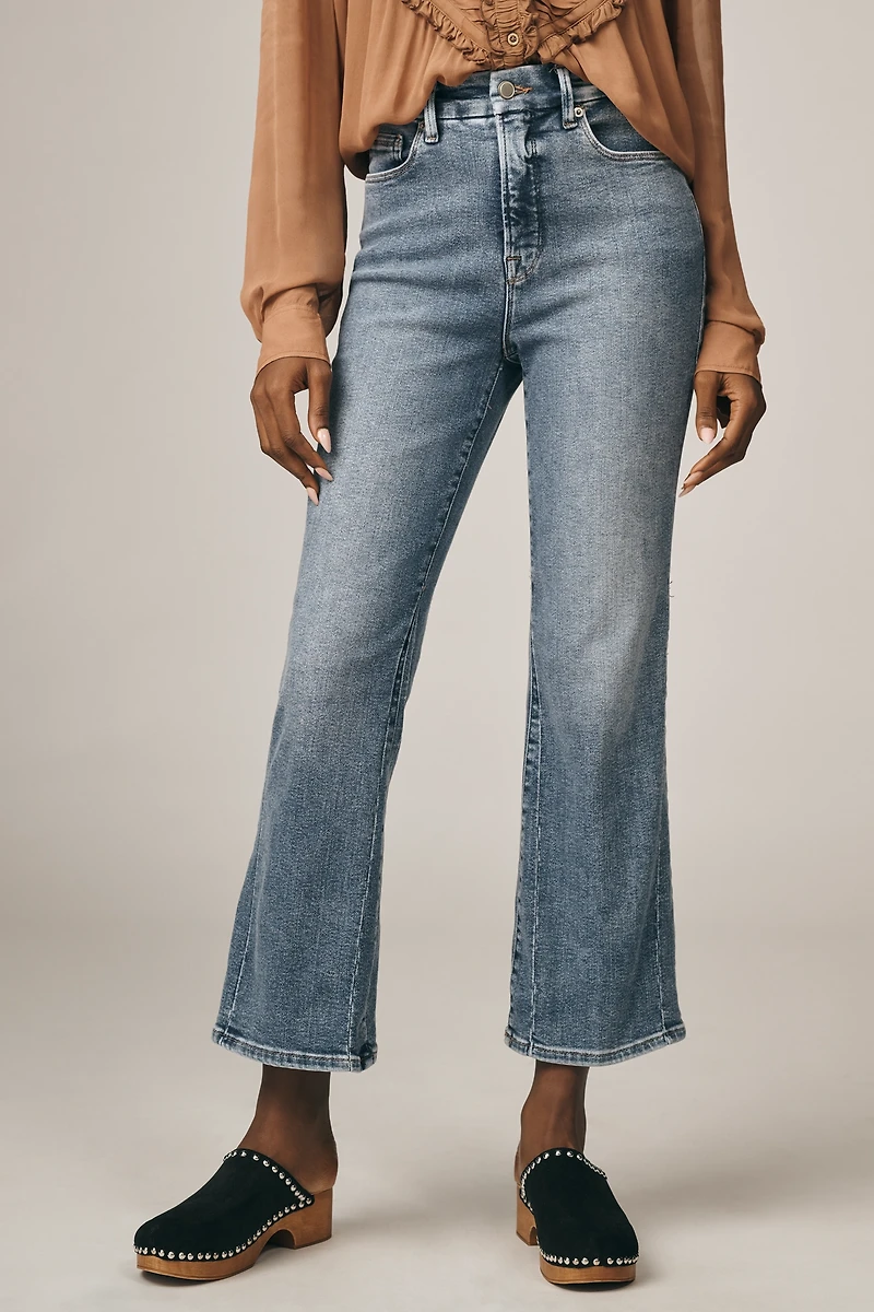 Good American Legs Crop Mid-Rise Mini Bootcut Jeans