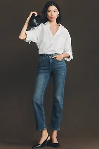 Good American Icon High-Rise Straight-Leg Jeans