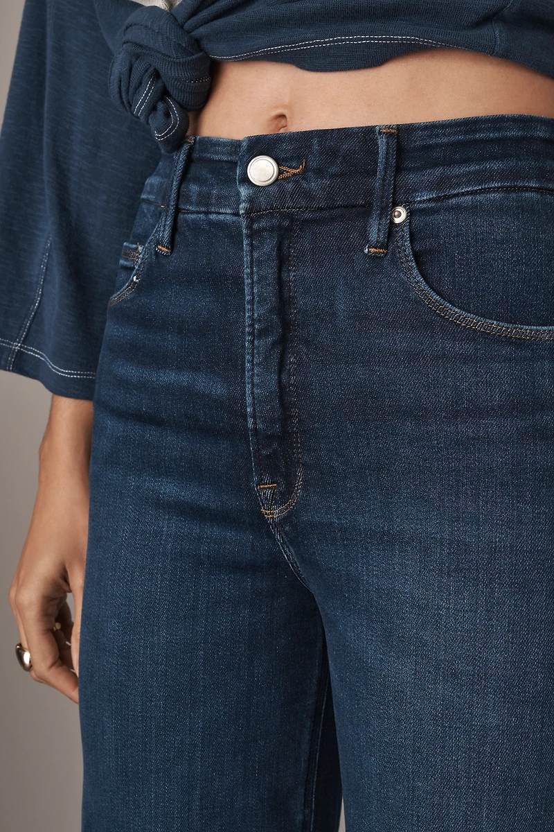 Good American Soft Tech True High-Rise Straight-Leg Jeans