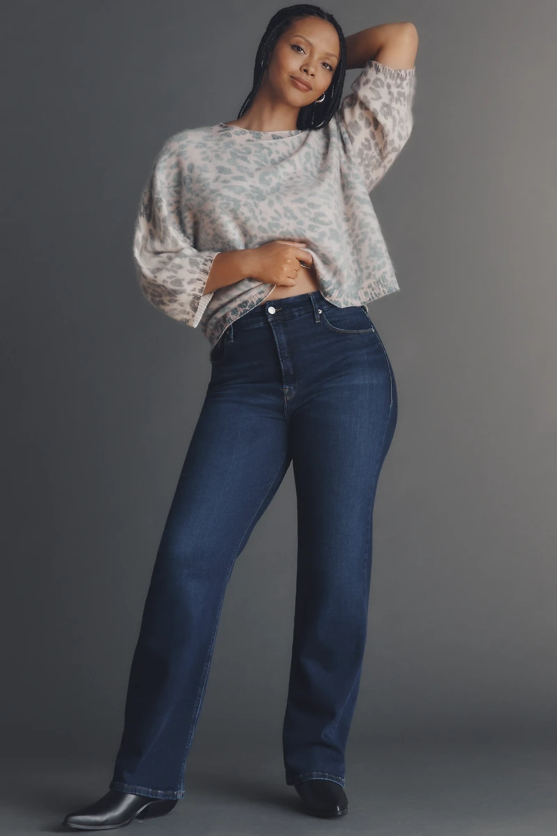 Good American Soft Tech True High-Rise Straight-Leg Jeans