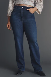 Good American Soft Tech True High-Rise Straight-Leg Jeans