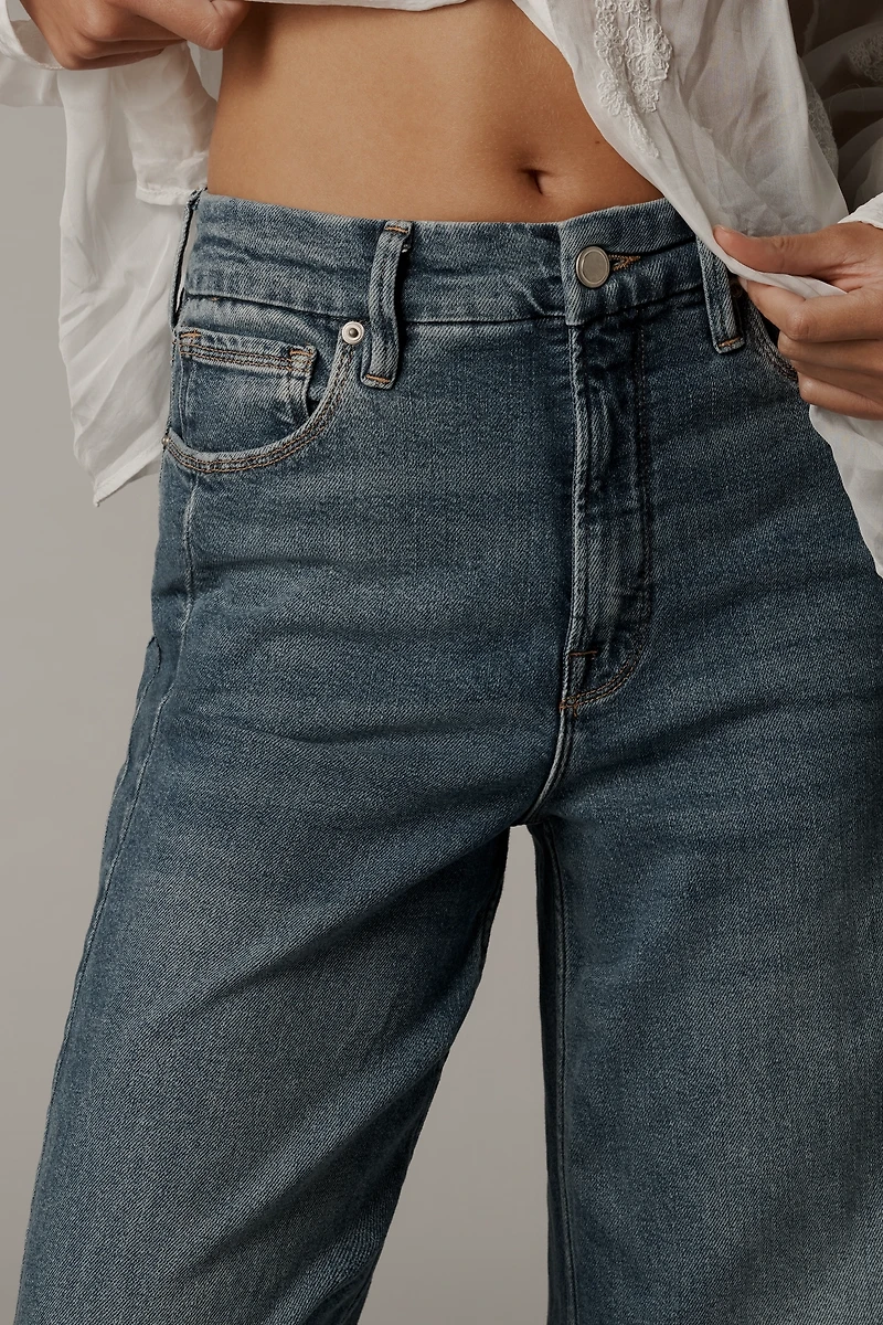 Good American High-Rise Crop Wide-Leg Jeans