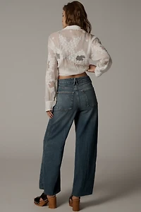 Good American High-Rise Crop Wide-Leg Jeans
