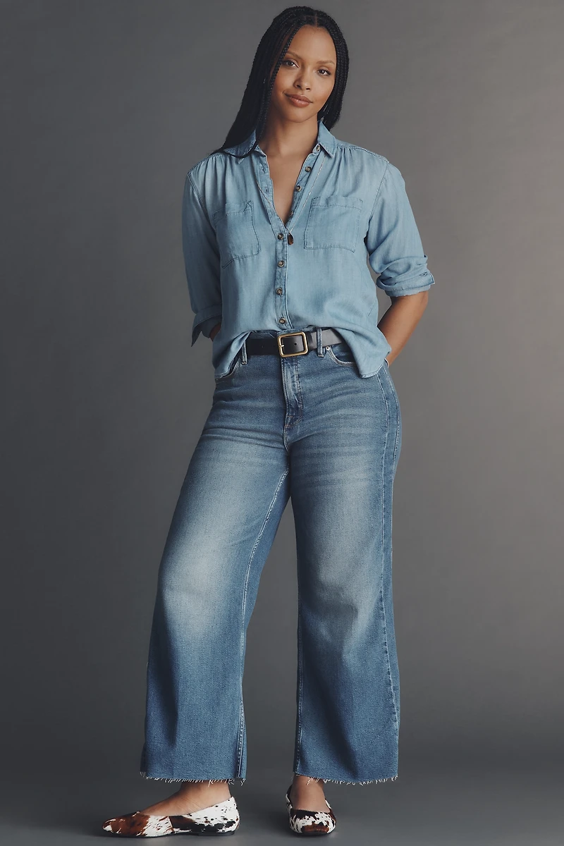 Good American High-Rise Crop Wide-Leg Jeans