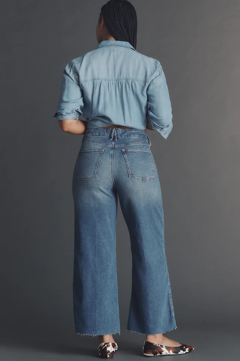 Good American High-Rise Crop Wide-Leg Jeans