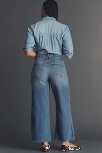 Good American High-Rise Crop Wide-Leg Jeans