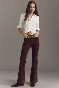Good American Legs Corduroy Mid-Rise Flare Jeans