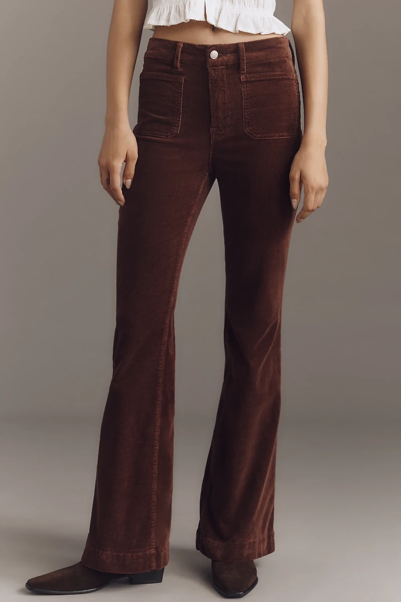 Good American Legs Corduroy Mid-Rise Flare Jeans