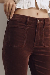 Good American Legs Corduroy Mid-Rise Flare Jeans