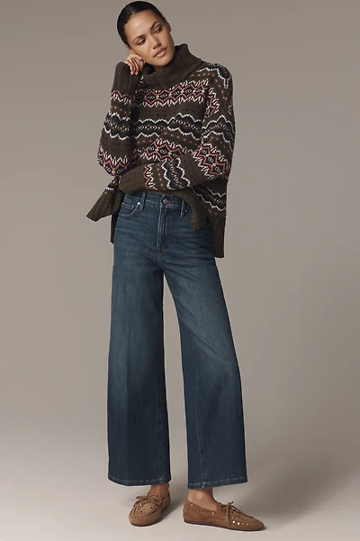 Good American Soft Tech Waist Palazzo Crop Jeans