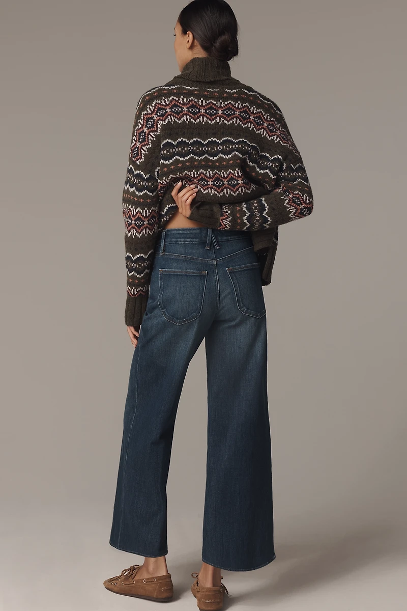 Good American Soft Tech Waist Palazzo Crop Jeans