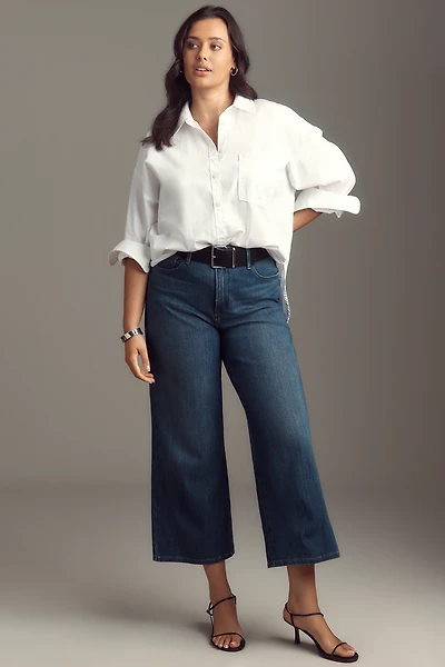 Good American Soft Tech Waist Palazzo Crop Jeans