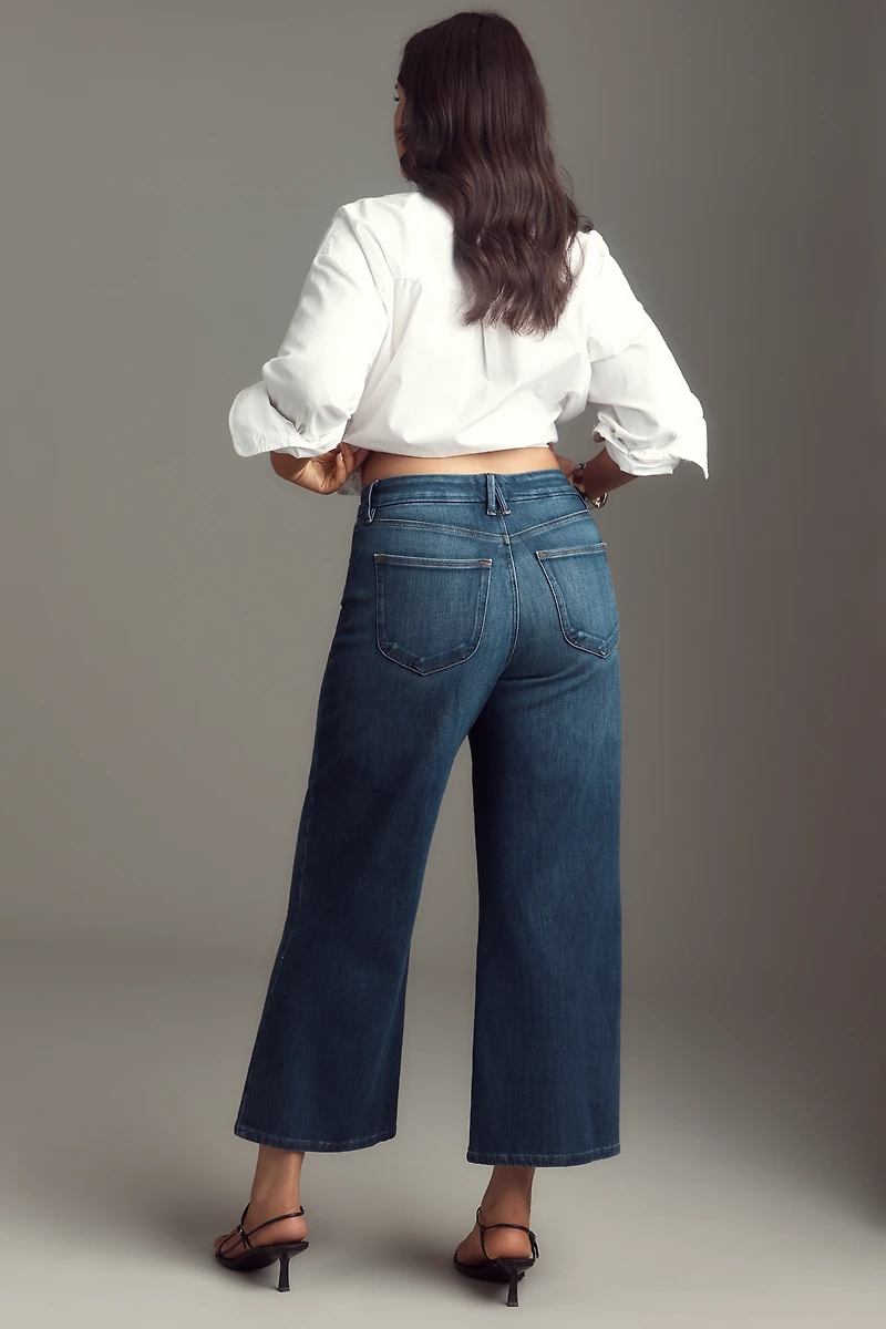 Good American Soft Tech Waist Palazzo Crop Jeans