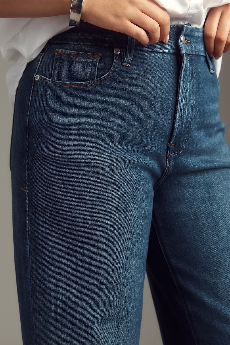 Good American Soft Tech Waist Palazzo Crop Jeans
