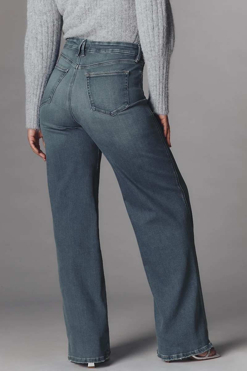 Good American Soft Tech Skate Wide-Leg Jeans