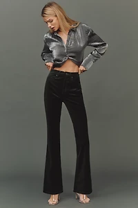 Good American Velvet High-Rise Kick-Flare Pant
