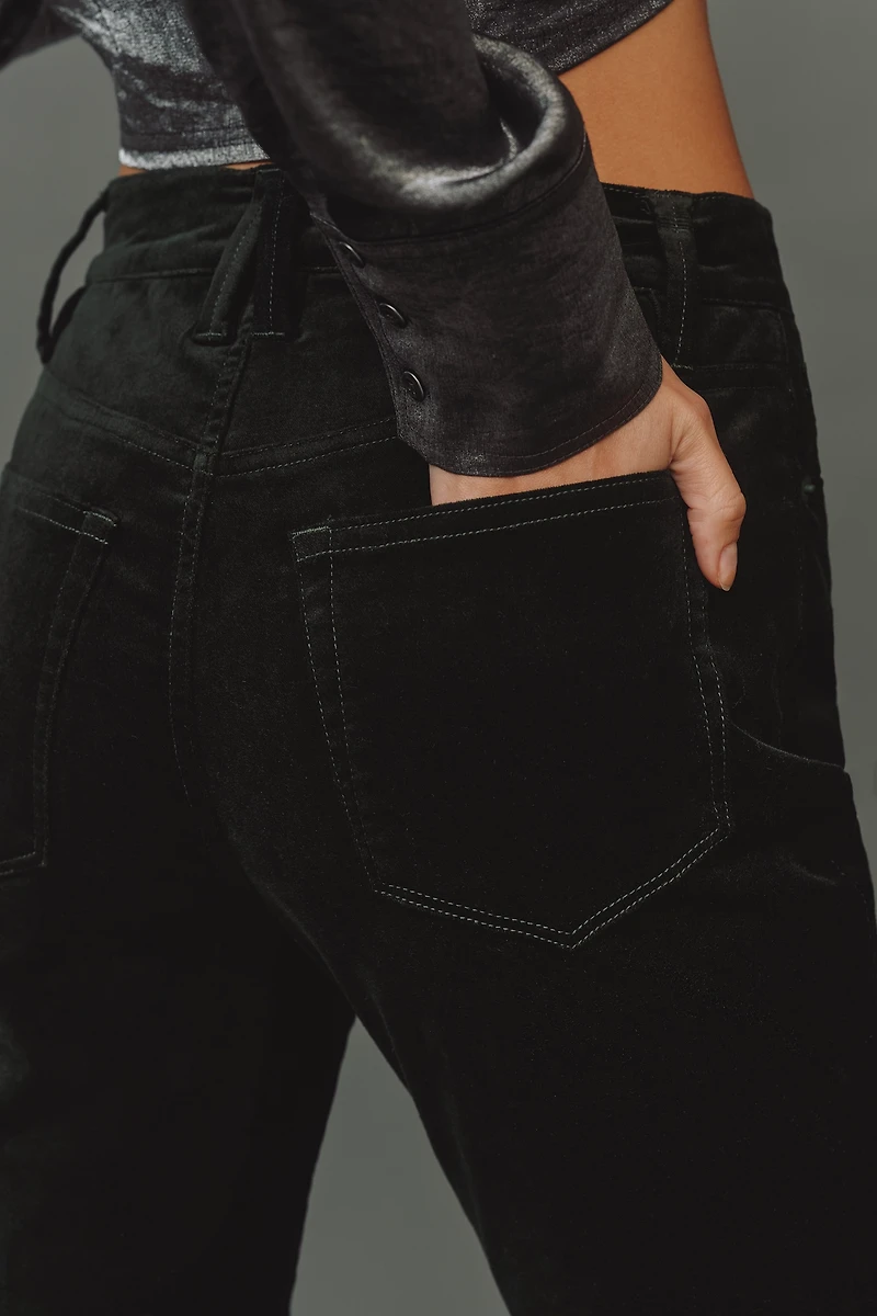 Good American Velvet High-Rise Kick-Flare Pant